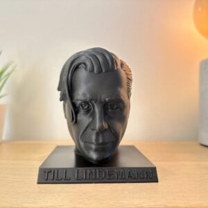 3D Bust of Till Lindemann - Vocalist of Rammstein - Black Color - 11cm - Till Lindemann figure
